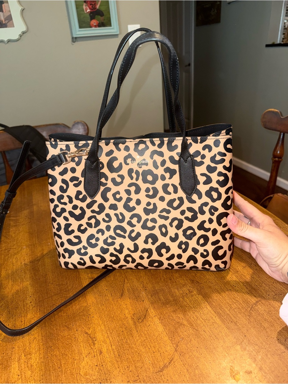 kate spade Leopard Print Tote in Beige and Black